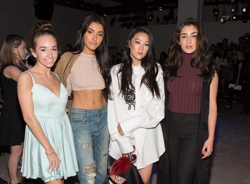 NEW YORK, NY - SEPTEMBER 12: (L-R) Actress Holly Taylor, Madison Beer, actress Arden Cho, and Lauren Jauregui of the musical group Fifth Harmony attend the Leanne Marshall fashion show during New York Fashion Week September 2016 at The Gallery, Skylight at Clarkson Sq on September 12, 2016 in New York City. (Photo by Mike Pont/WireImage) *** Local Caption *** Arden Cho;Lauren Jauregui;Madison Beer;Holly Taylor