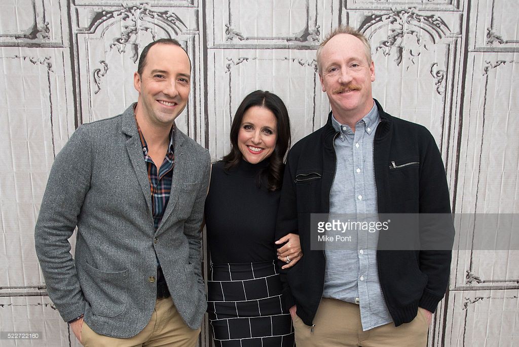 Tony Hale, Julia Louis-Dreyfus, and Matt Walsh attend the AOL Build Speaker Series to discuss 'Veep' at AOL Studios In New York on April 20, 2016 in New York City.