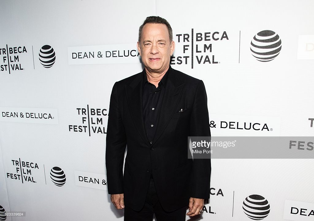 Actor Tom Hanks attends Tribeca Talks Storytellers:Tom Hanks with John Oliver during the 2016 Tribeca Film Festival at John Zuccotti Theater at BMCC Tribeca Performing Arts Center on April 22, 2016 in New York City.